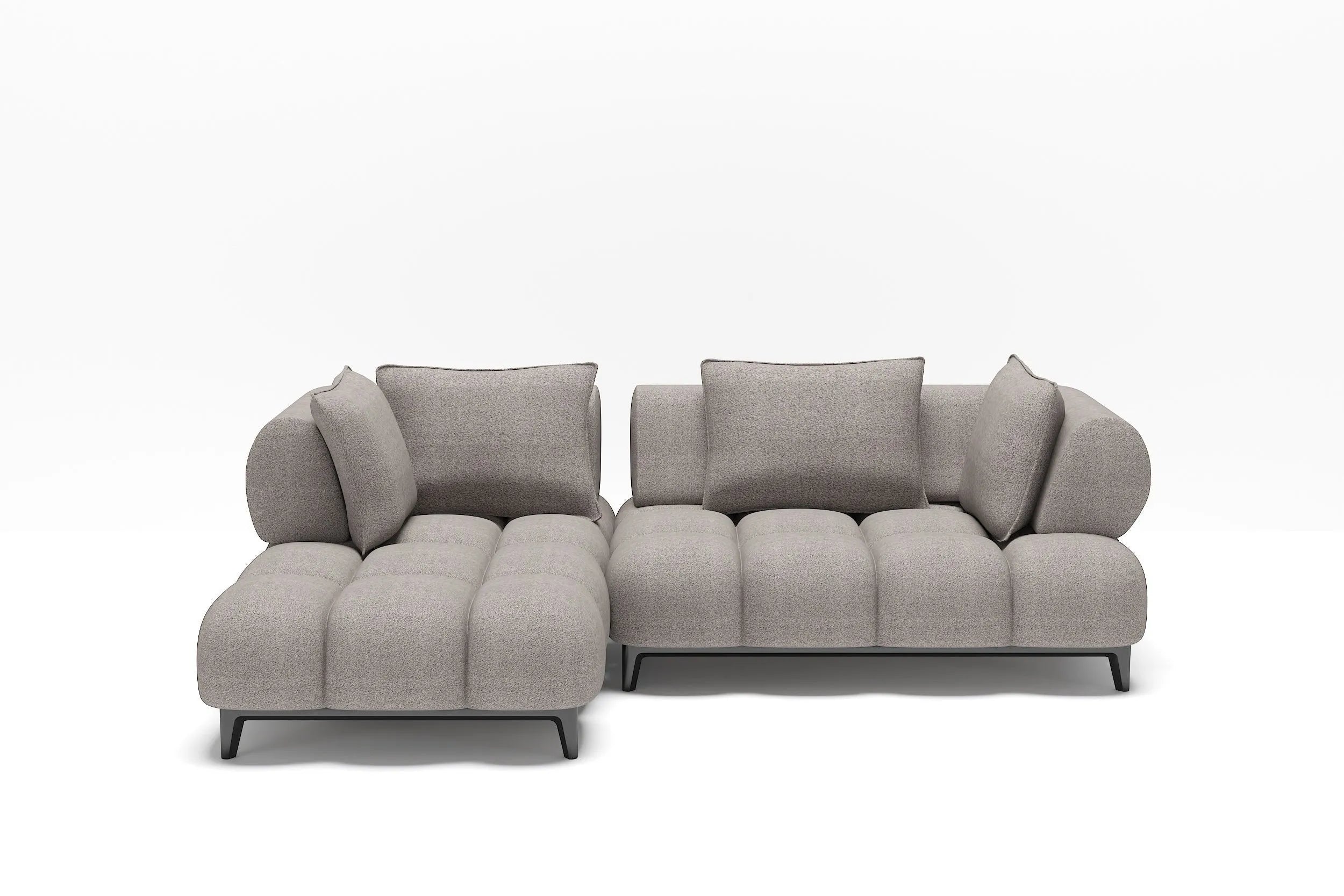 Customizable Modern Grey Modular Sofa with Cushions-1