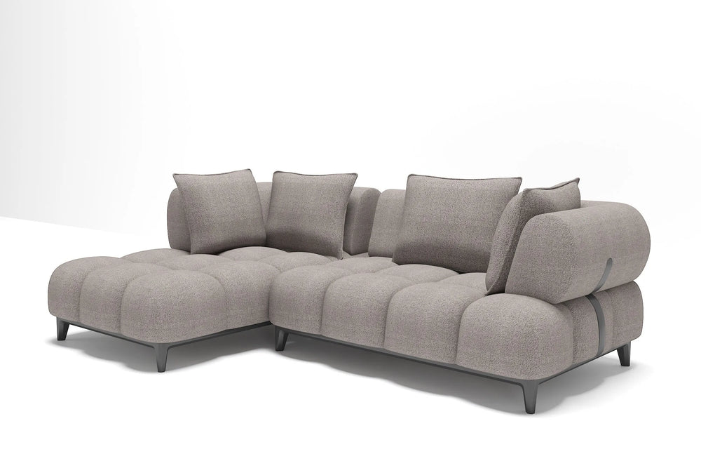 Customizable Modern Grey Modular Sofa with Cushions-2