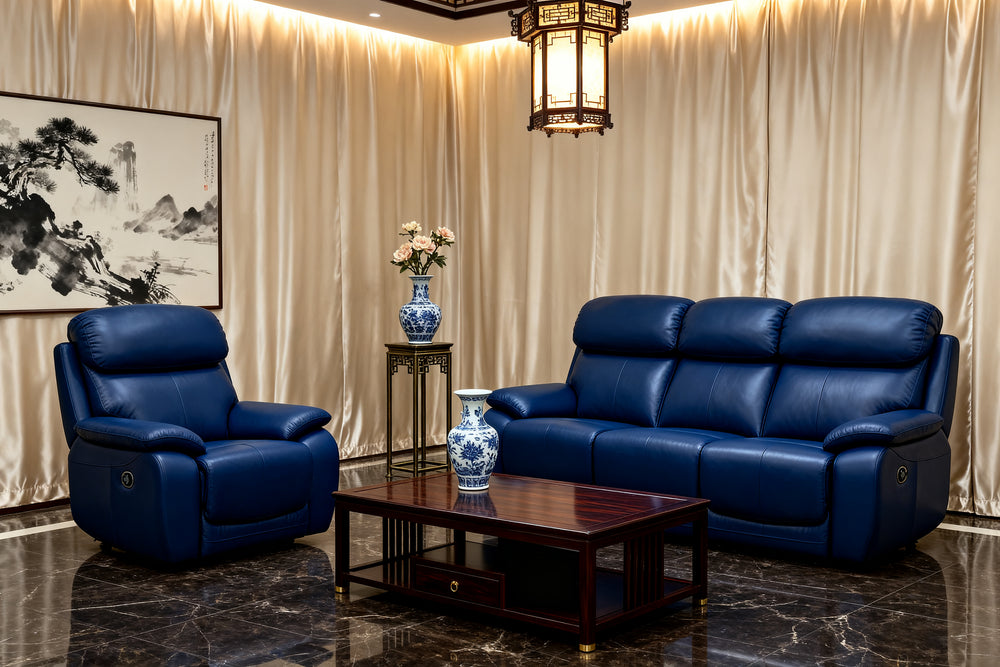 Leather Reclining Sofa Set-3