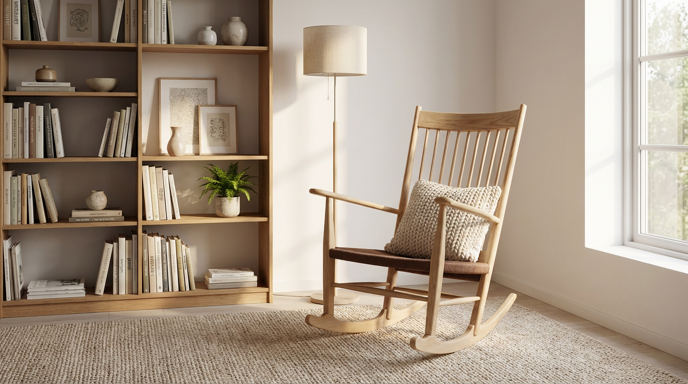 Natural Wood Rocking Chair-5