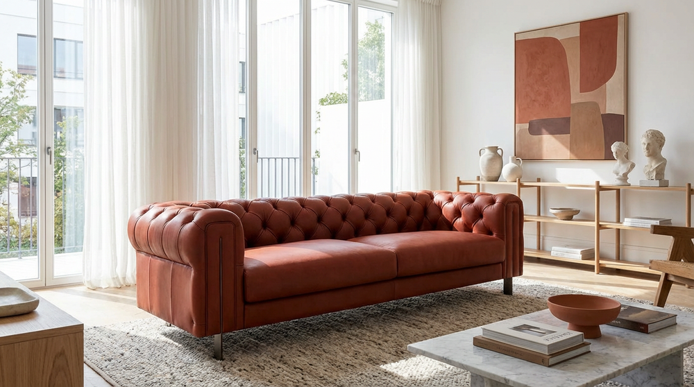 Classic 4-Seat Chesterfield Sofa -5