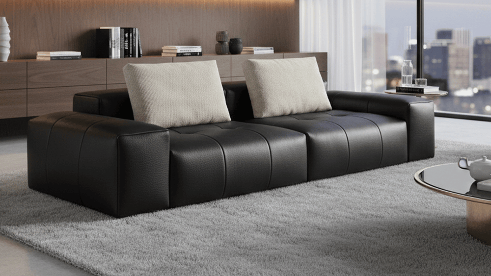 HideCraft Contemporary Leather Sofa-5