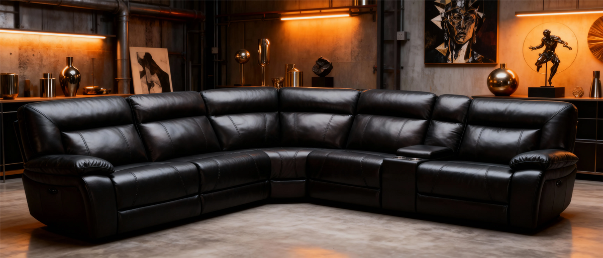 Customizable  Leather Corner Reclining Sofa-1