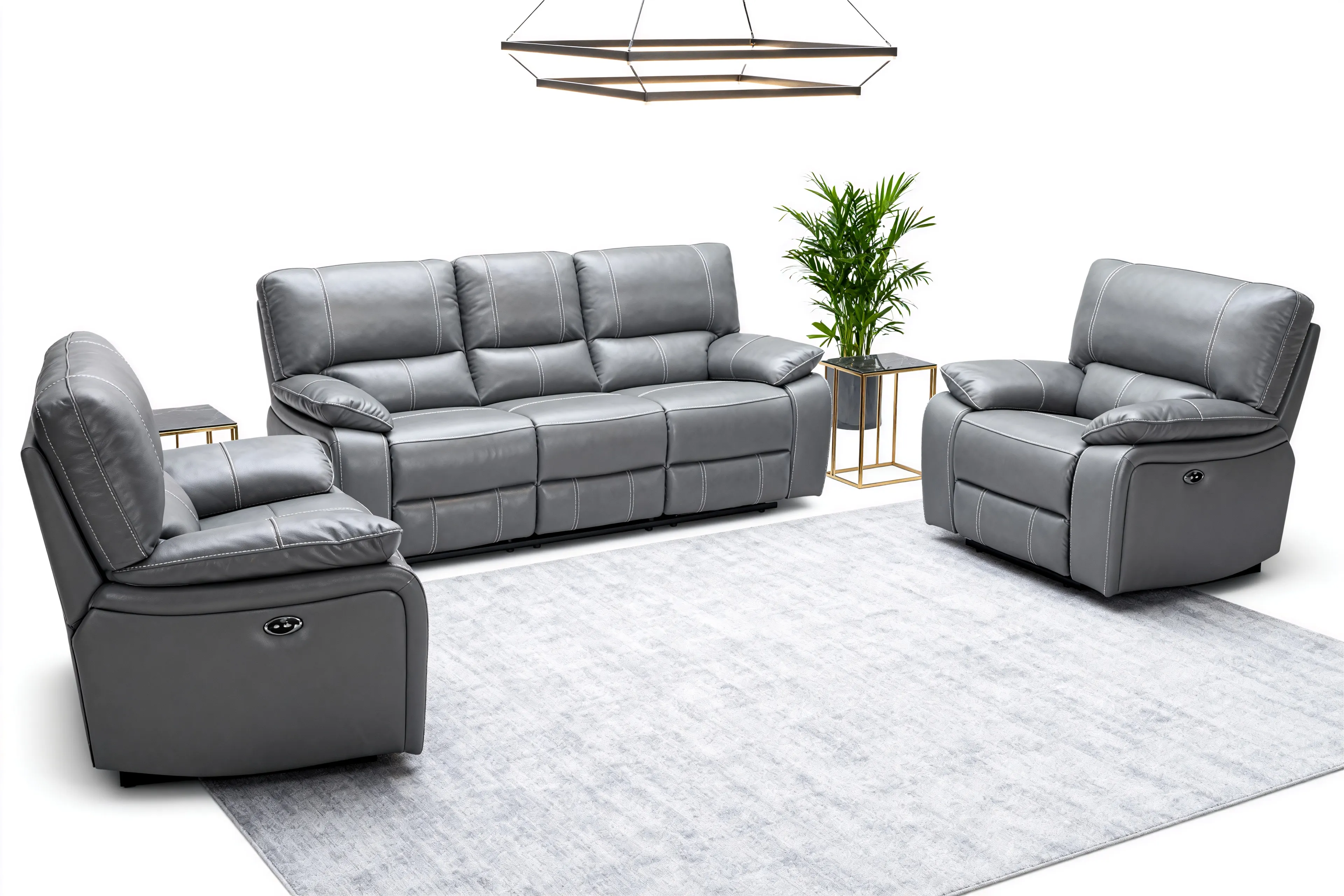 Customizable Reclining Leather Sofa
