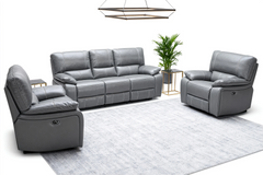Customizable Reclining Leather Sofa