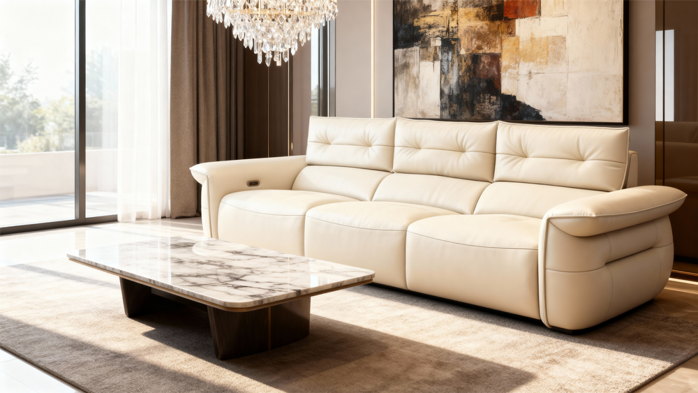 Modern Leather Recliner Sofa-8