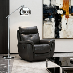 Luxurious Leather Recliner Chair with Adjustable Headrest-2