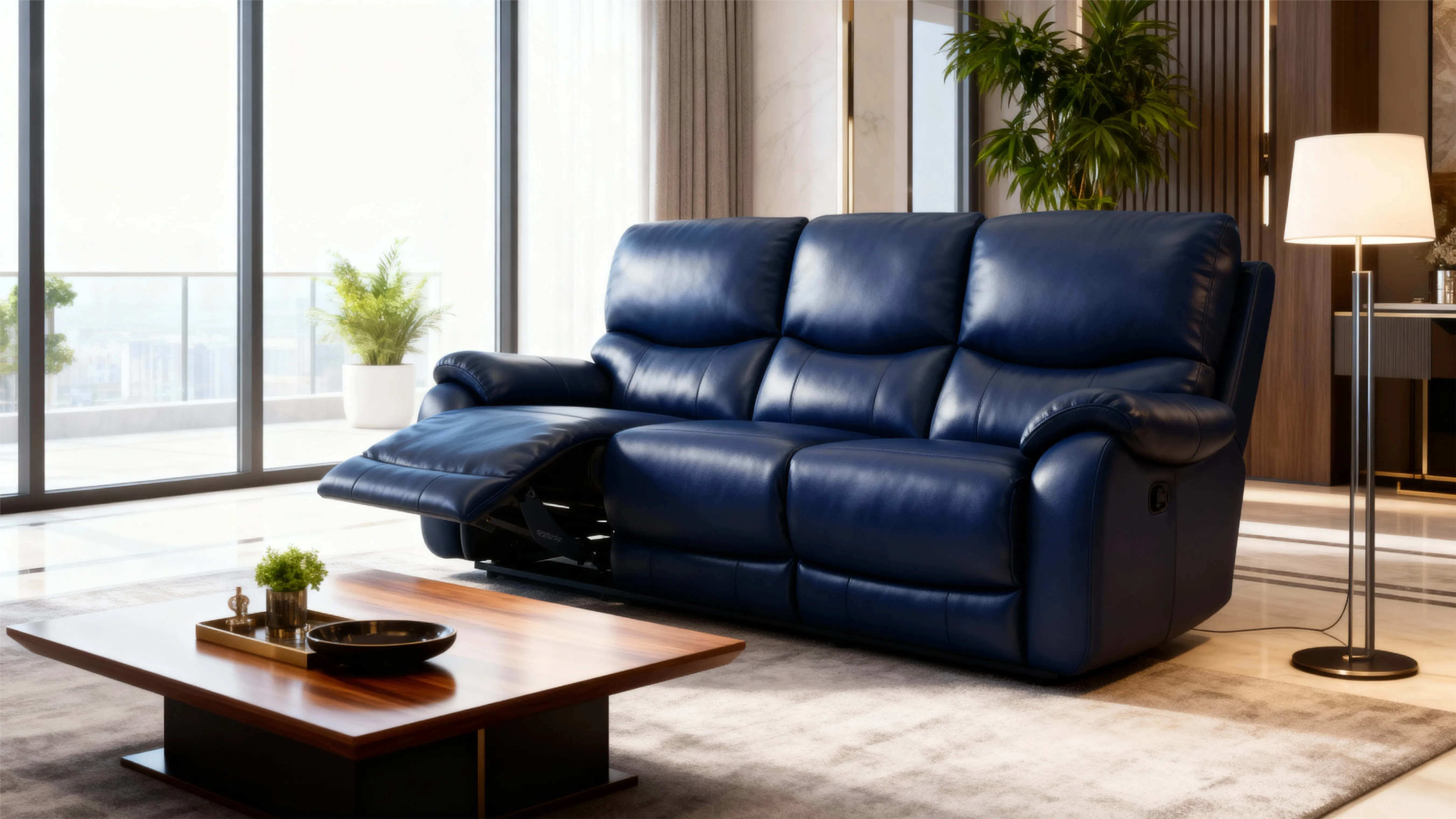 Luxury Custom Leather Reclining Sofa