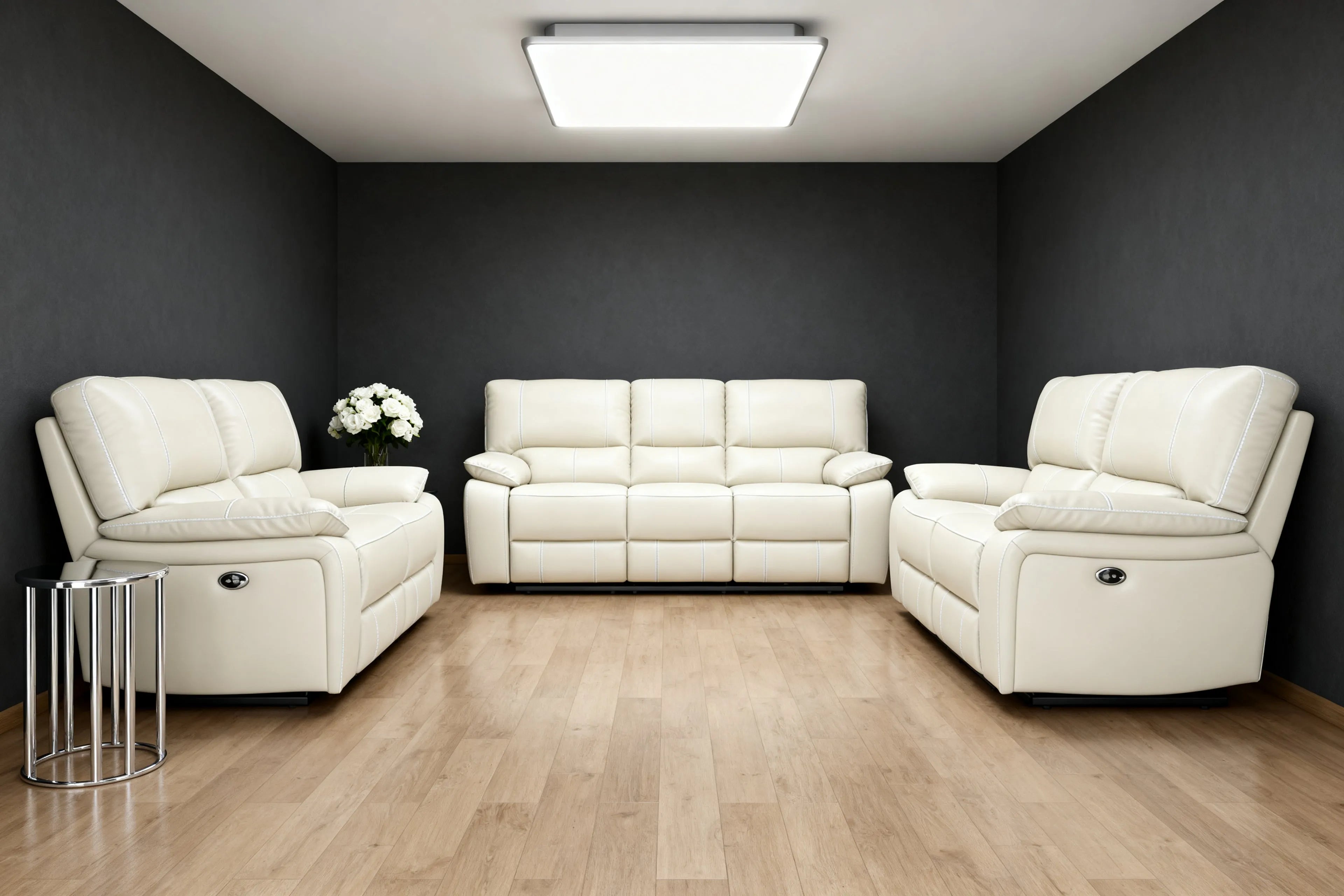 Customizable Reclining Leather Sofa