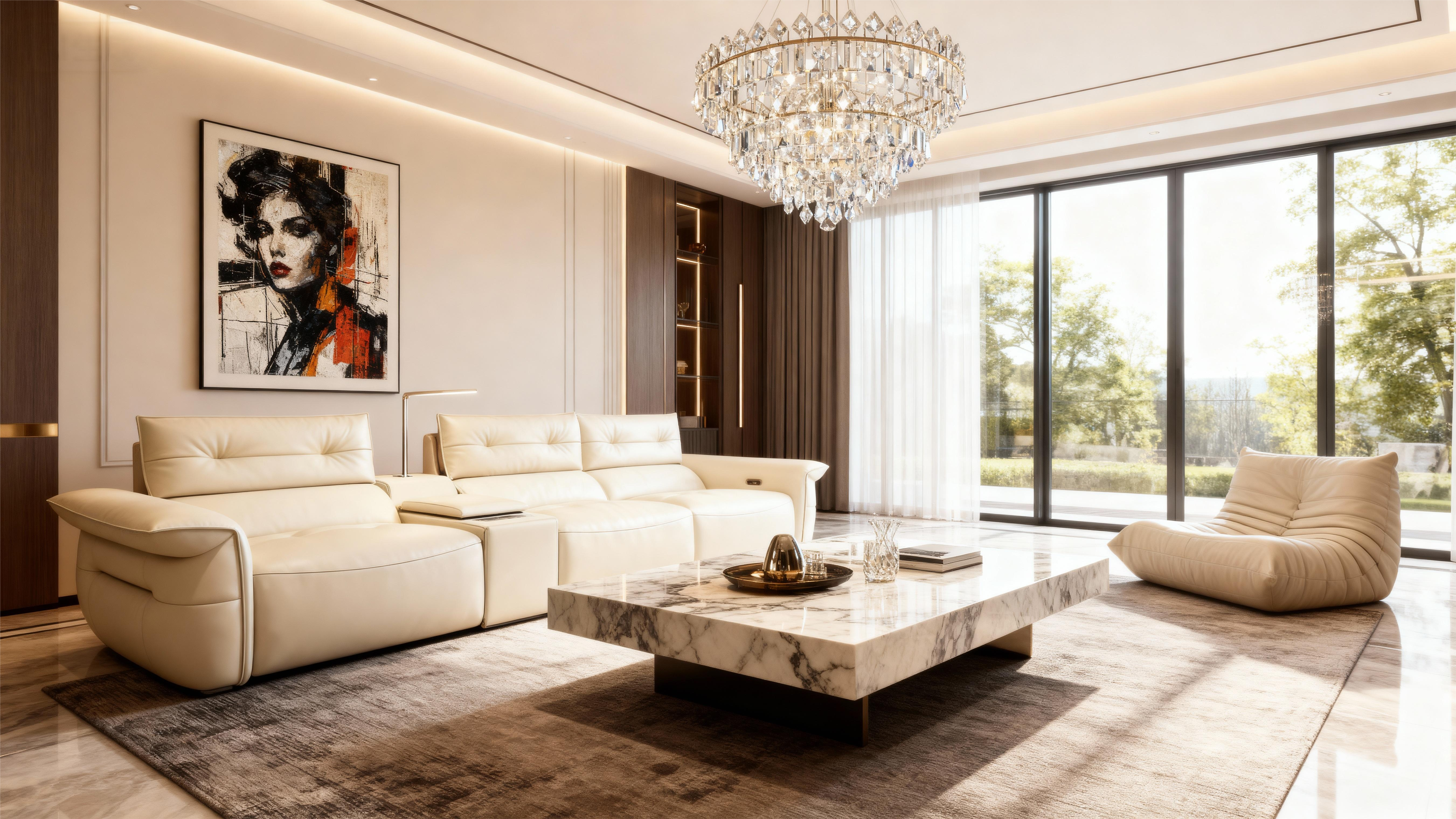 Modern Leather Recliner Sofa-3