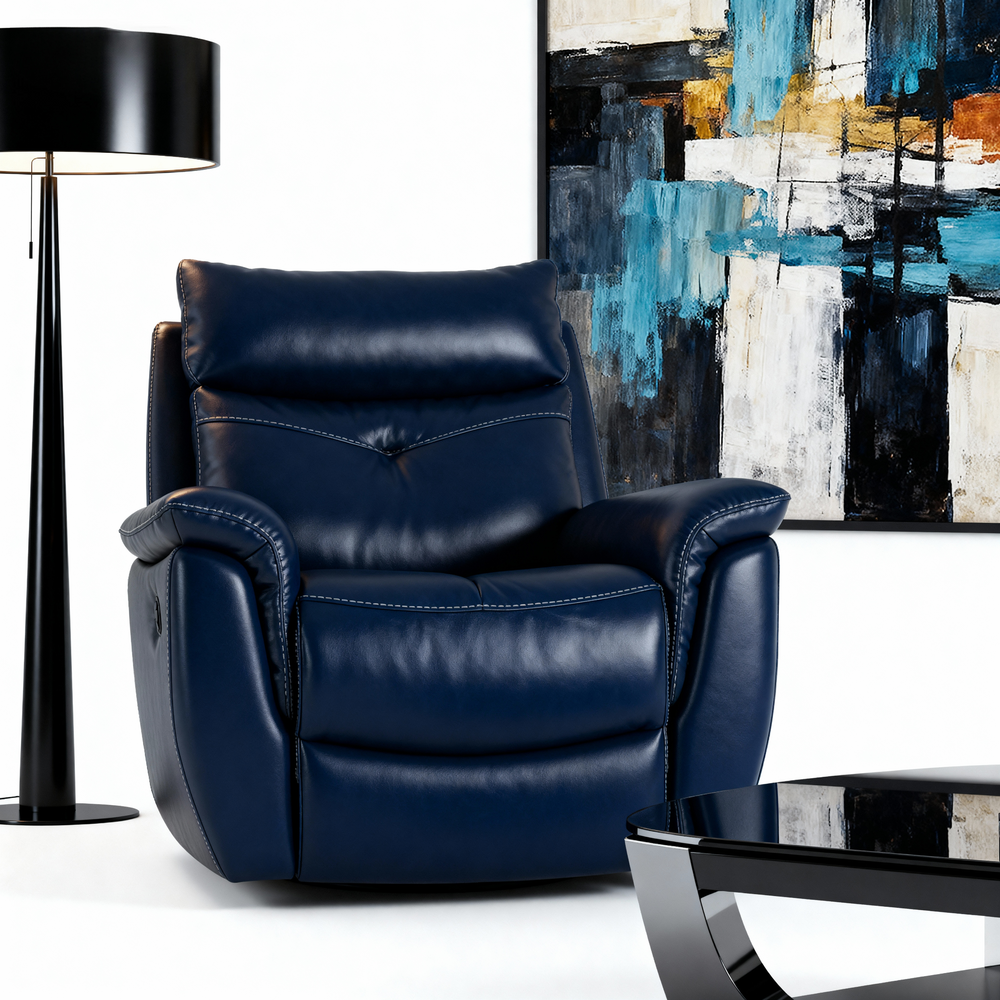 Luxurious Leather Recliner Chair with Adjustable Headrest-5