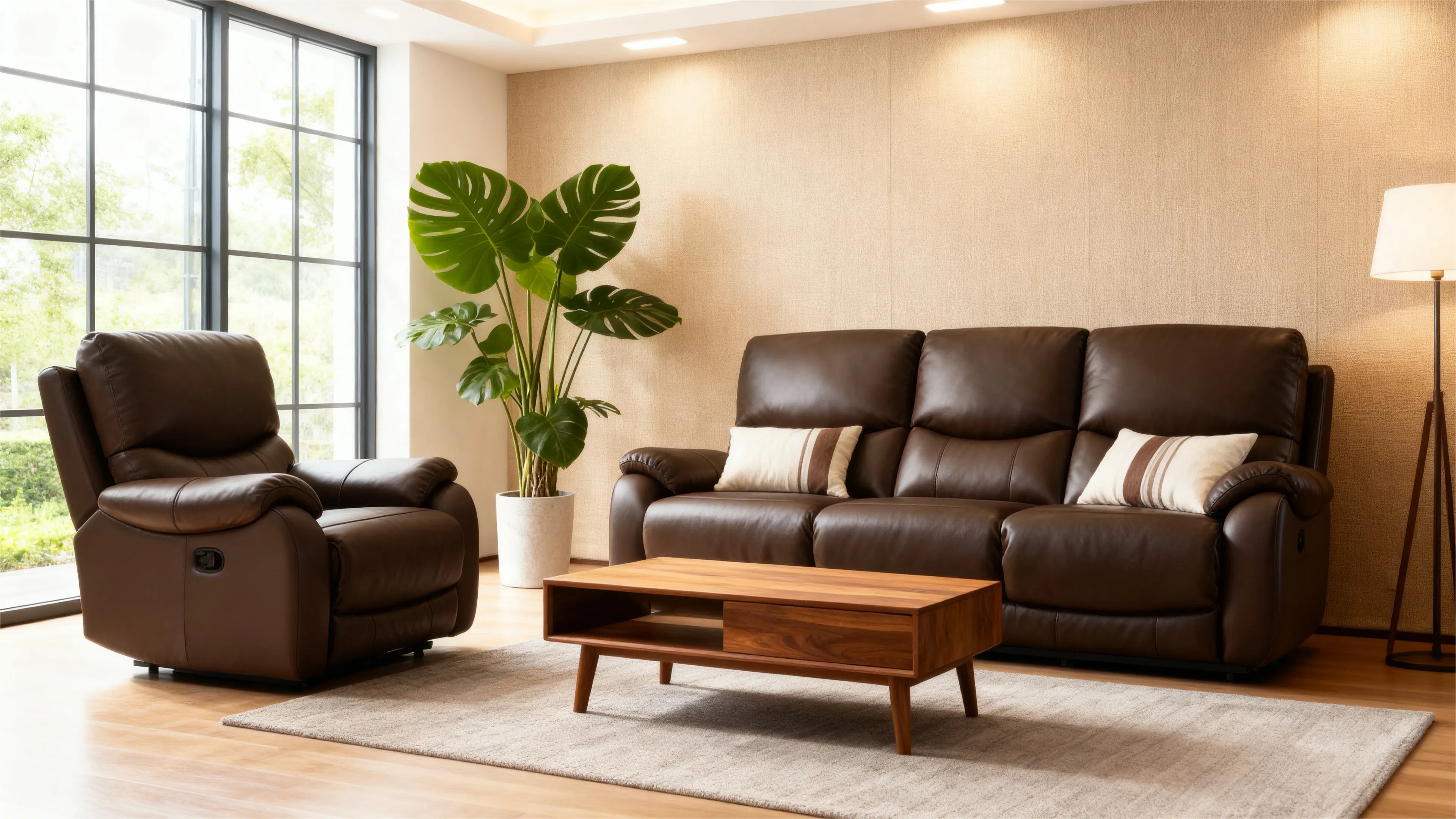 Luxury Custom Leather Reclining Sofa