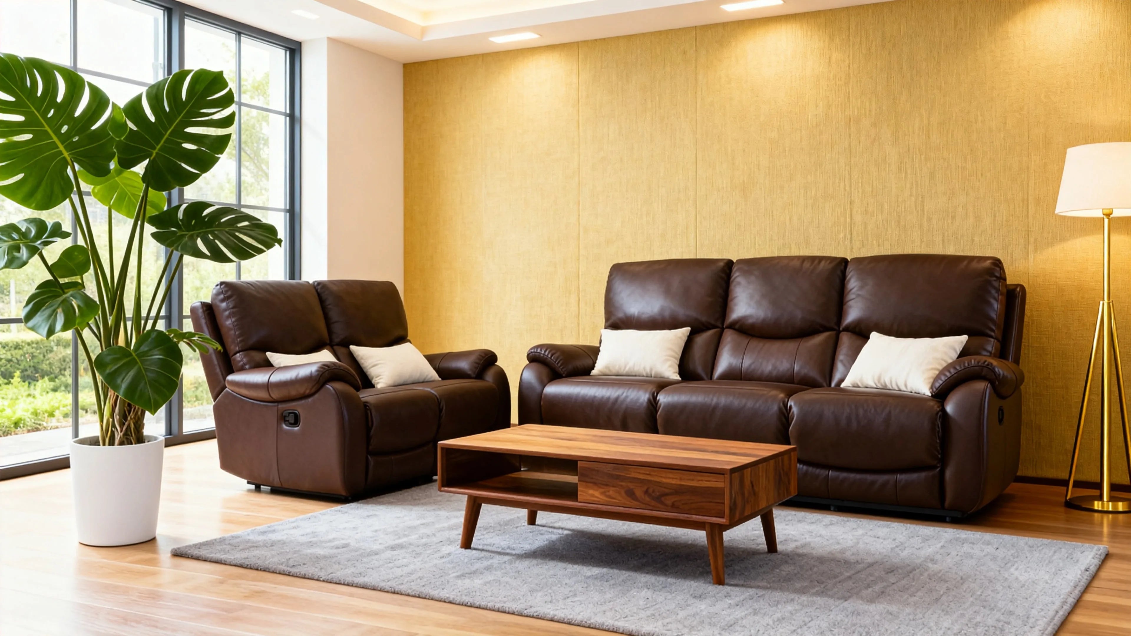 Luxury Custom Leather Reclining Sofa