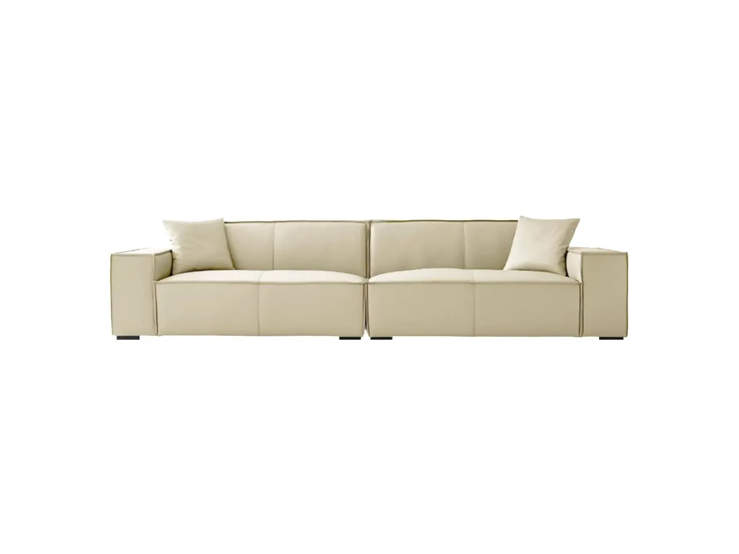 Napa Leather Solid Wood Down-Filled 4-Seater Sofa-2