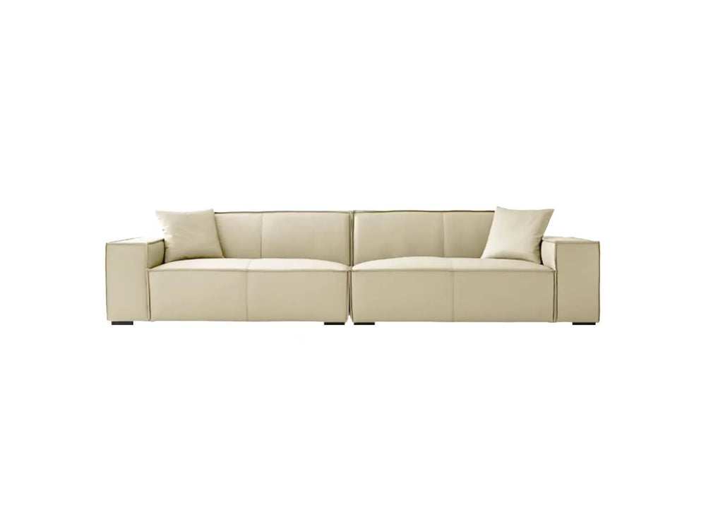 Napa Leather Solid Wood Down-Filled 4-Seater Sofa-2