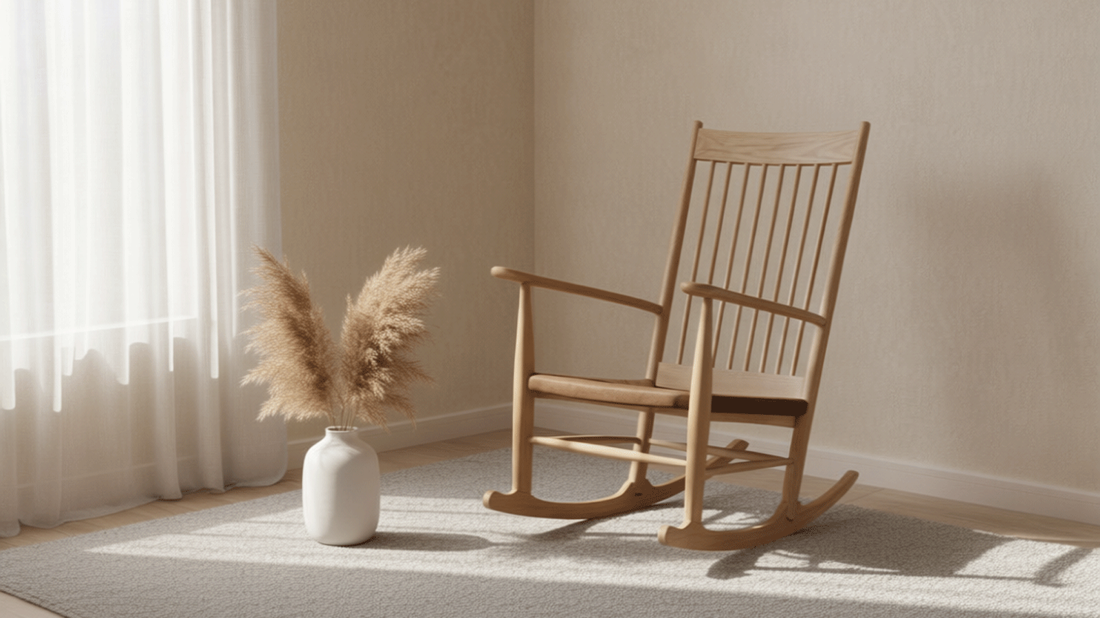 Natural Wood Rocking Chair-2